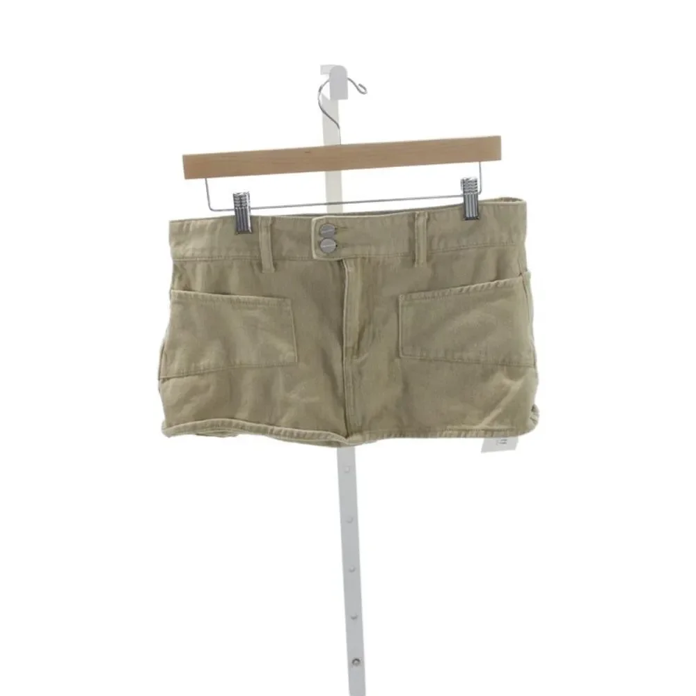 Superdown Womens Beige Cotton Mini Skirt Button Casual Summer Size S